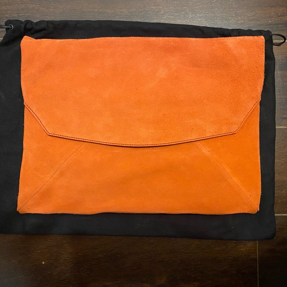 Narciso Rodríguez burnt orange leather clutch